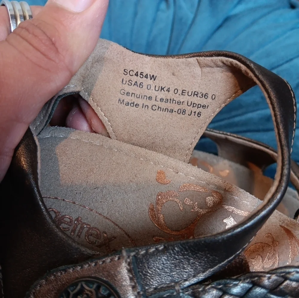 Aetrex Jillian Walnut Dark Brown Leather Sandals Size 6